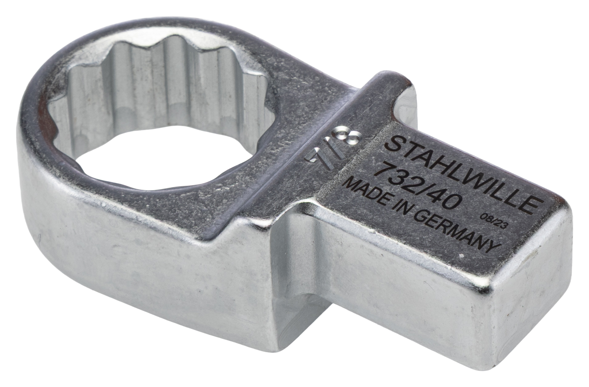 STAHLWILLE Round Insertion Ring Spanner, 14 x 18 mm Insert, 34.5 mm, Chrome Finish