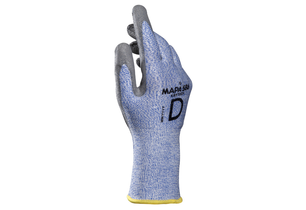 Mapa KRYTECH 586 Blue High Performance Polyethylene Work Gloves, Size 8, Polyurethane Coating