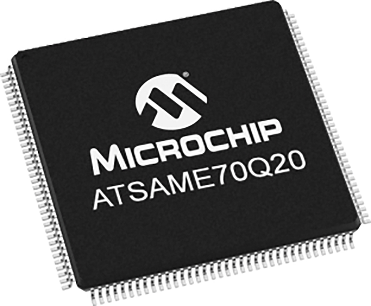 Microchip ATSAME70Q20A-AN, 32 bit ARM Cortex M7, SAM E70 Microcontroller, 300 MHz, 1MB FLASH, 144-Pin LQFP