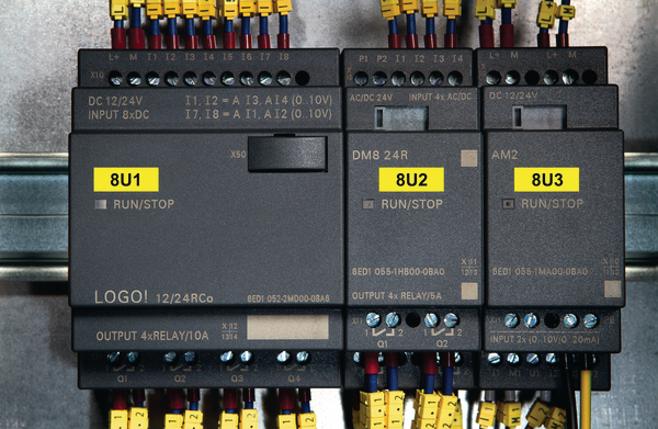 HellermannTyton Black on Yellow Label, 8 mm Label Length, 20 mm Label Width