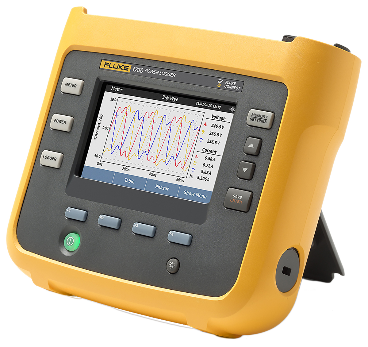 fluke-1736-eus Fluke 1736 Three Phase Power Energy Monitor & Logger, WiFi, USB, Bluetooth, 4 Channel