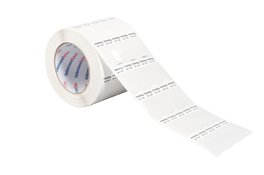 HellermannTyton White Cable Labels, 50.8 mm Width, 1000 Per Pack Qty, 950 mm