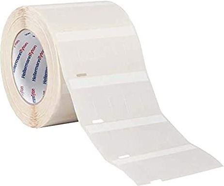 HellermannTyton White, Transparent Cable Labels, 25.4 mm Width, 5000 Per Pack Qty, 19.5 mm