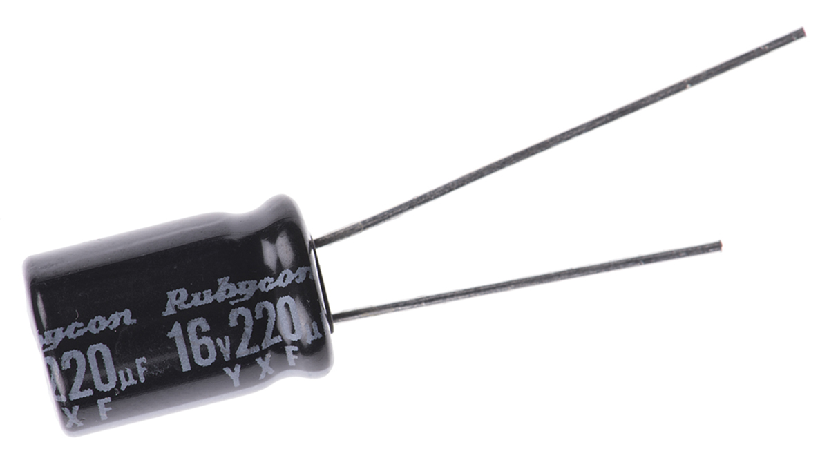 Rubycon 220μF Aluminium Electrolytic Capacitor 16V dc, Radial, Through Hole - 16YXF220M8X11.5