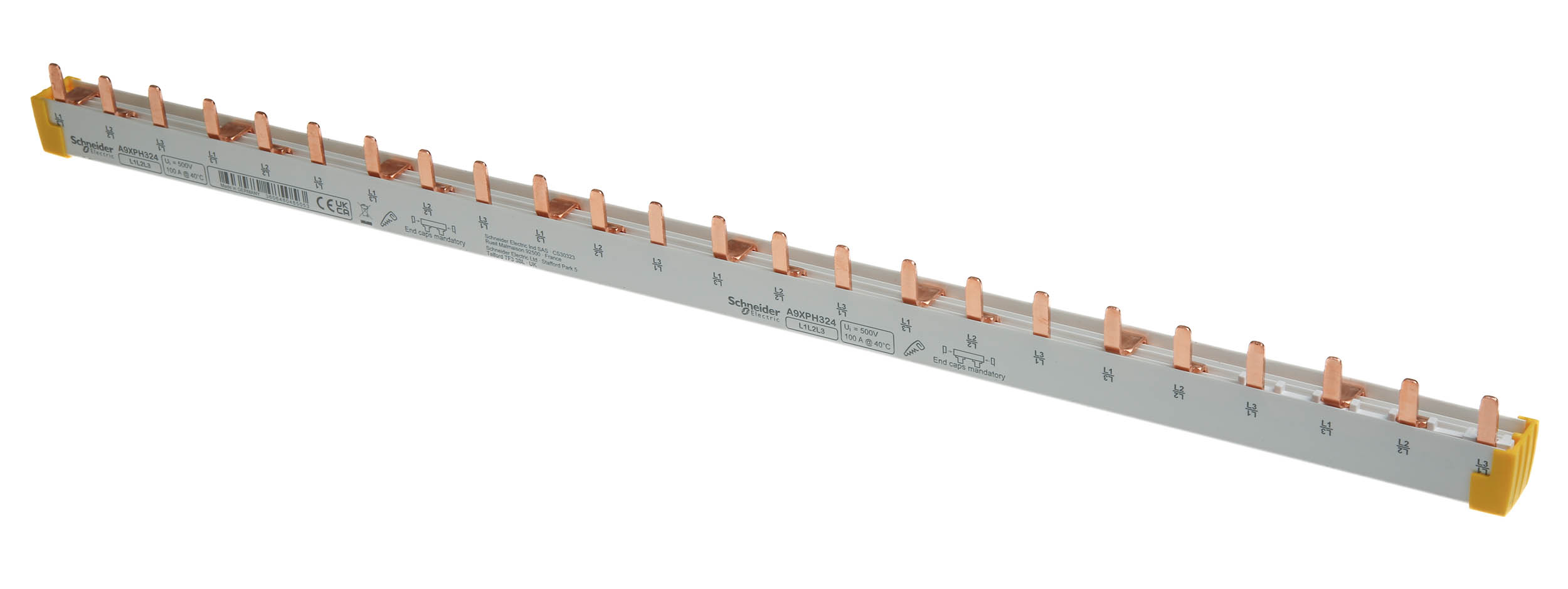 a9xph324 Schneider Electric Acti9 Acti9 3 Phase Busbar, 415 V ac, 18 mm Pitch