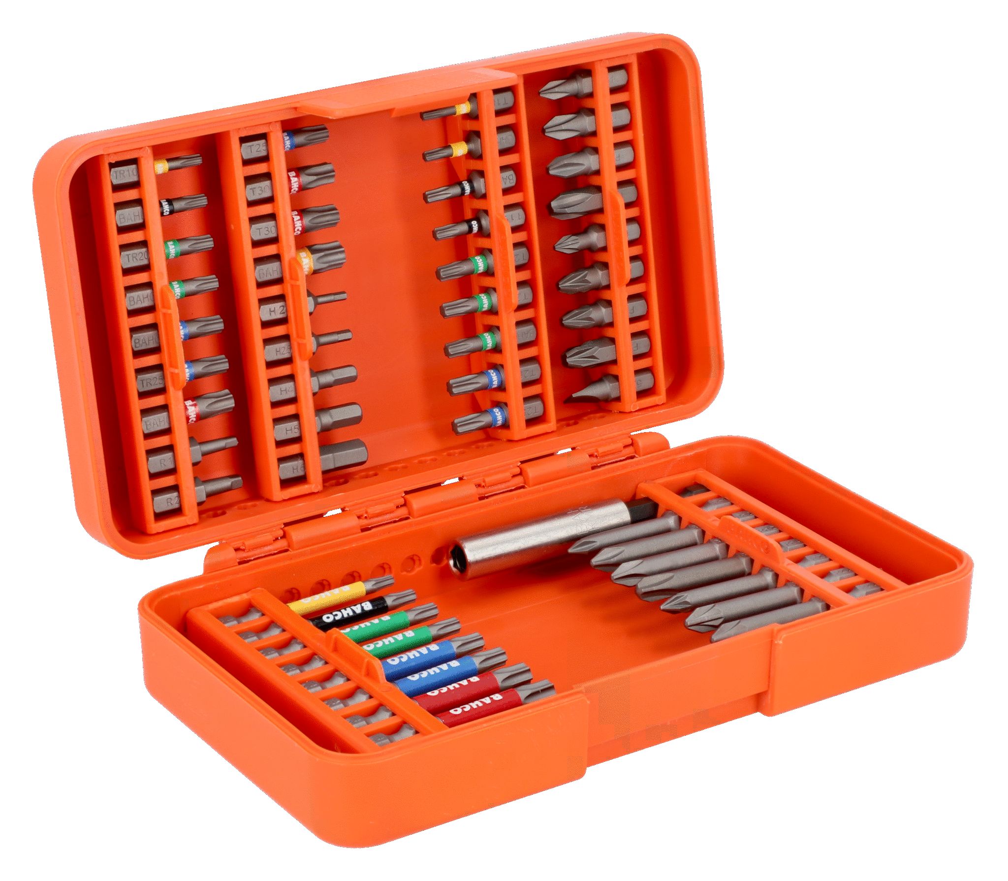 Bahco, Phillips, Hex, Pozidriv, Slotted, Torx Torsion Bit Set 54 Pieces
