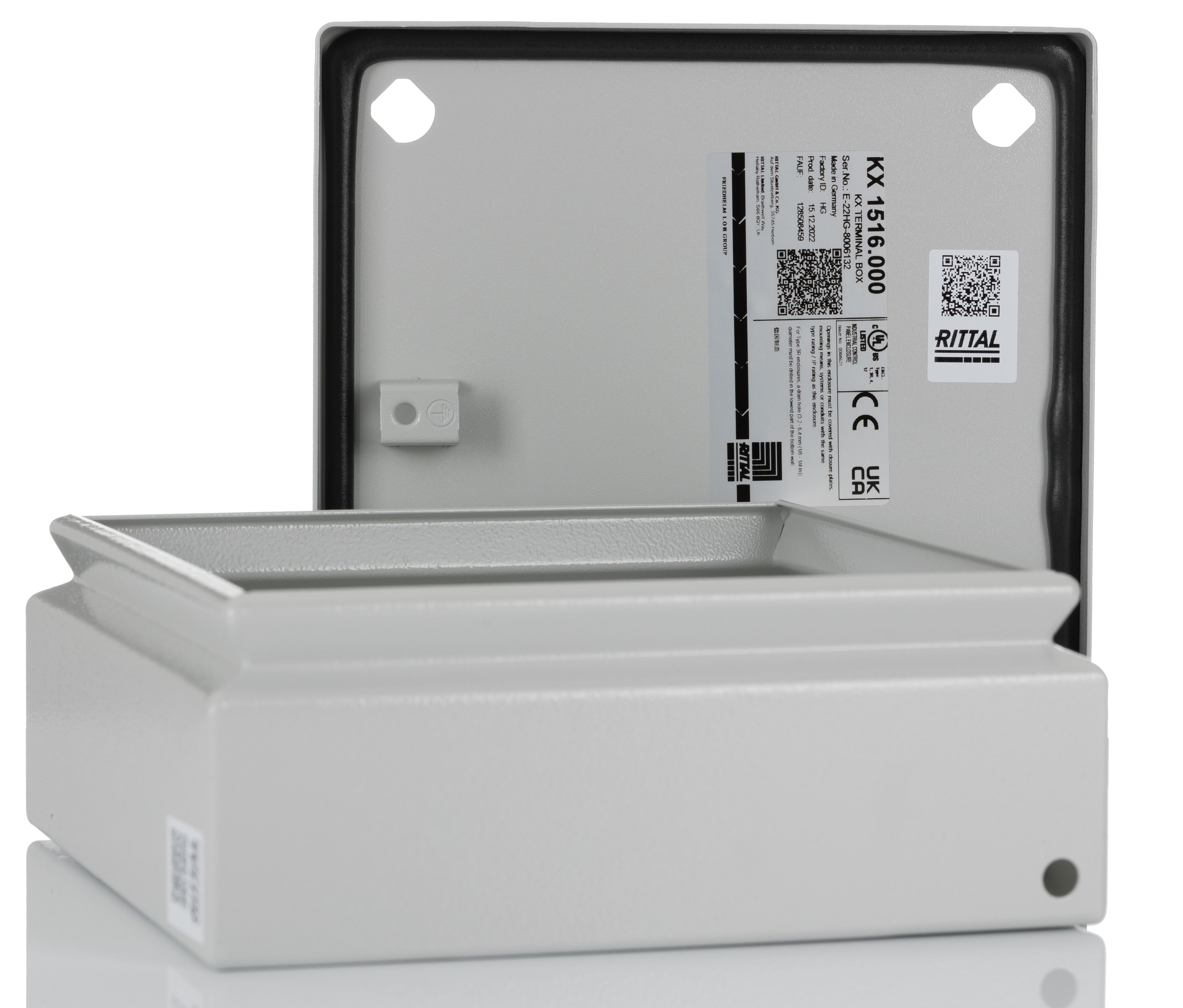 1516000 Rittal Kx, Steel Enclosure, 200 x 200 x 80mm
