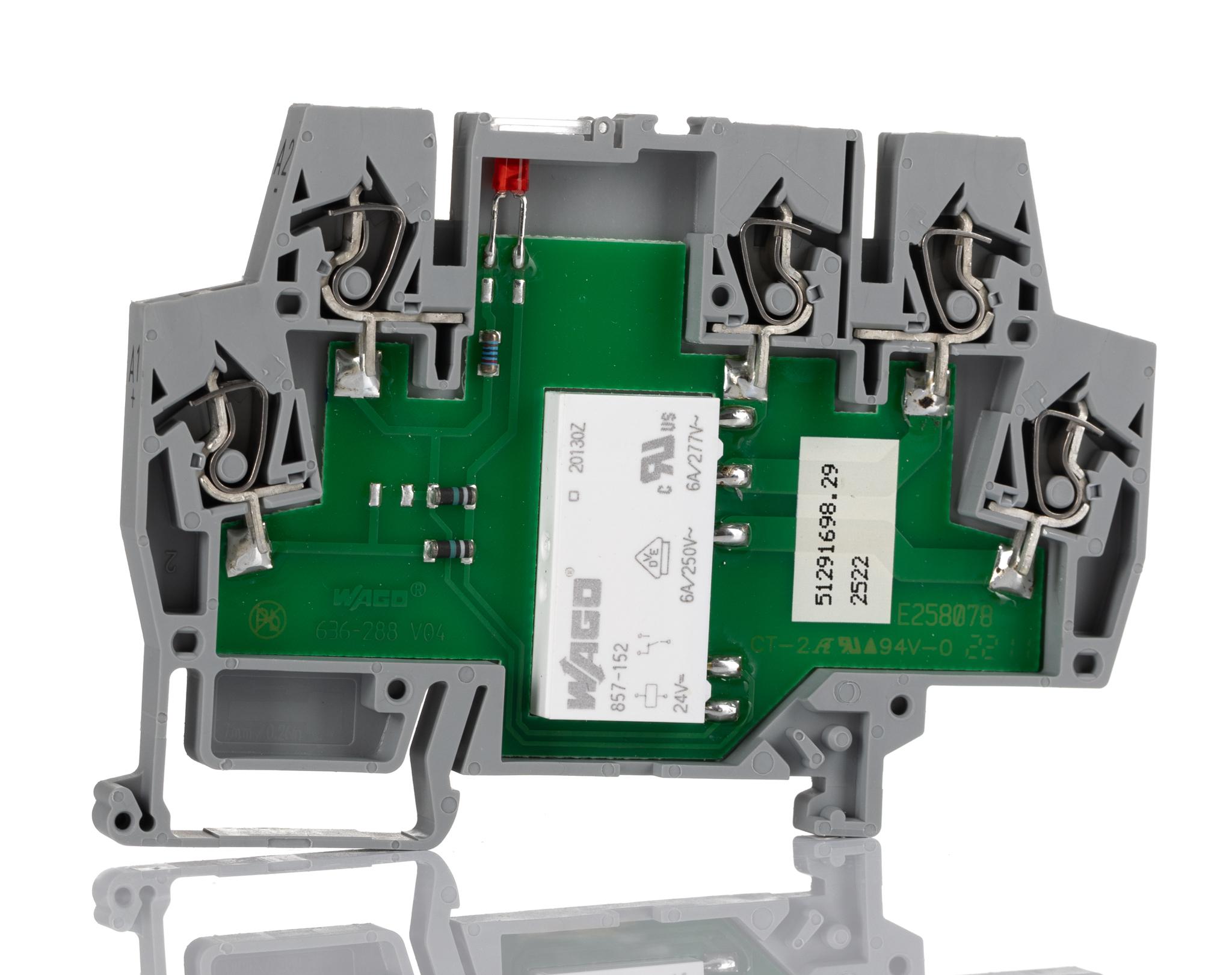 Wago 859 Series Interface Relay, DIN Rail Mount, 24V dc Coil, 1-Pole