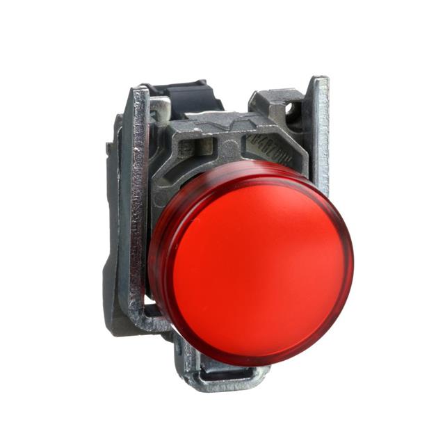 xb4bvg4 Schneider Electric Harmony XB4 Red LED Pilot Light, 22mm Cutout, IP66, IP67, IP69, IP69K, 120 V ac, 3 A ac, 270 mA dc