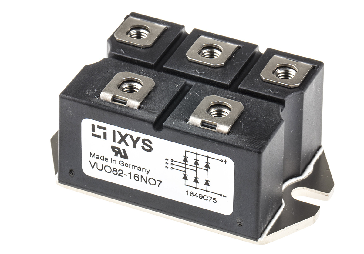 IXYS Bridge Rectifier Module, 88A, 1600V, 3-phase, 5-Pin