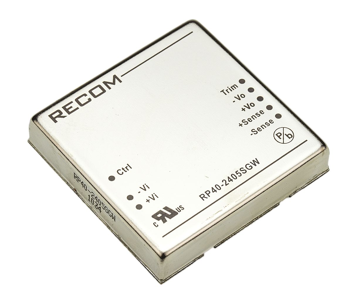 Recom RP40-GW DC-DC Converter, 5V dc/ 8A Output, 9 → 36 V dc Input, 40W, Through Hole, +105°C Max Temp -40°C Min
