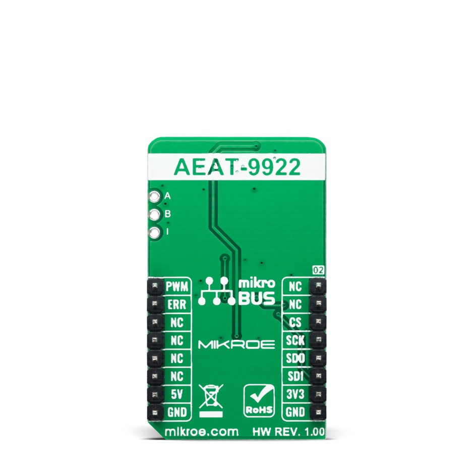 mikroe-4952 MikroElektronika Magnetic Rotary 2 Click 3D Magnetic Sensor Add On Board for AEAT-9922 mikroBUS Socket