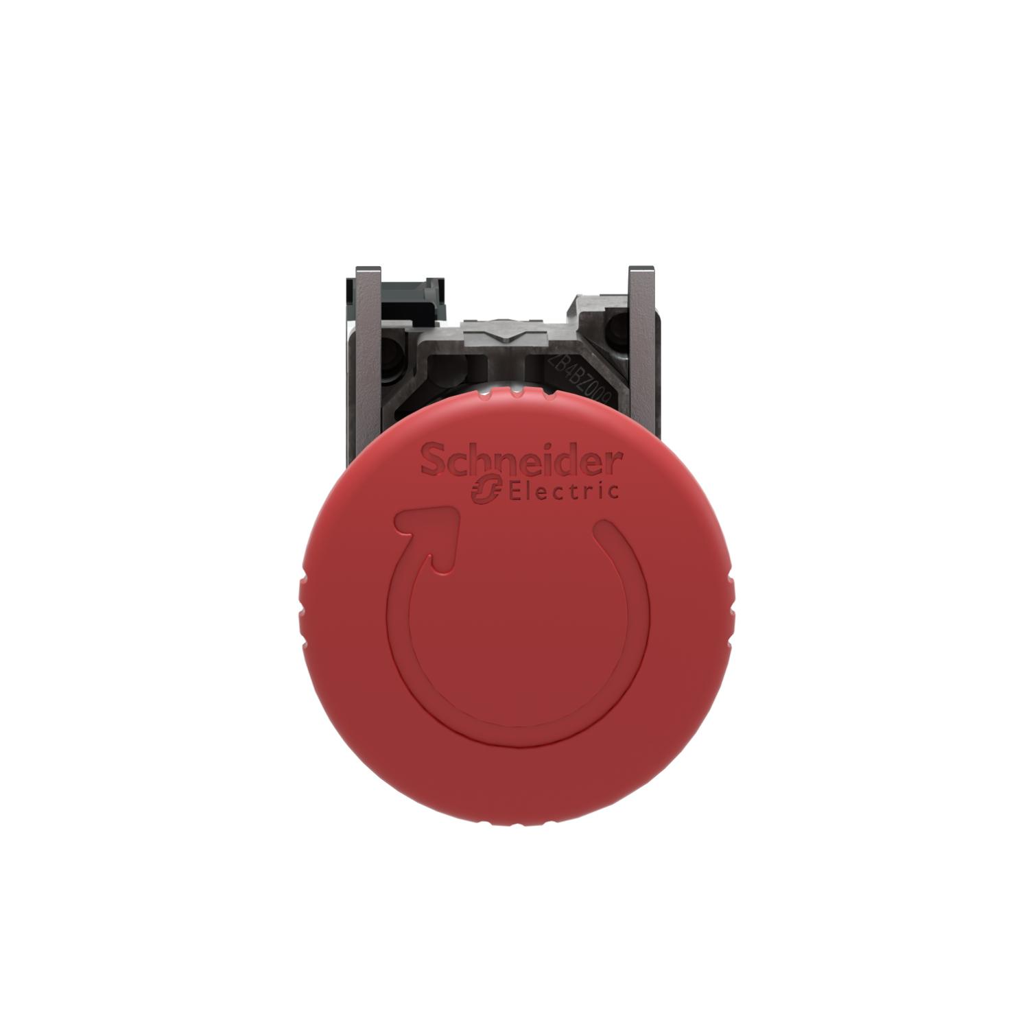 xb4bs8442 Schneider Electric Harmony, Red, Twist to Reset 40mm Mushroom Head Emergency Button