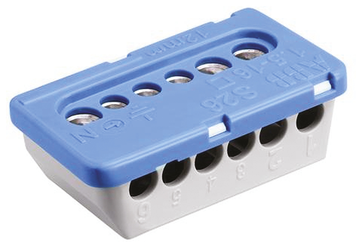 Entrelec 1SPE007715F0731, Non-Fused Terminal Block, 6 Way/Pole, Clip Mount, Nylon