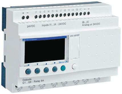 sr2b201b Schneider Electric Zelio Logic 2 Logic Control With Display, 12 x Input, 8 x Output, 24 V ac Supply Voltage