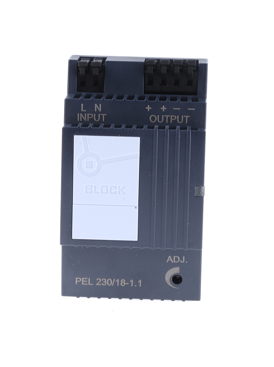 Block PEL 230 Switched Mode DIN Rail Power Supply, 85 → 264 V ac / 120 → 373V dc ac, dc Input, 18V dc dc