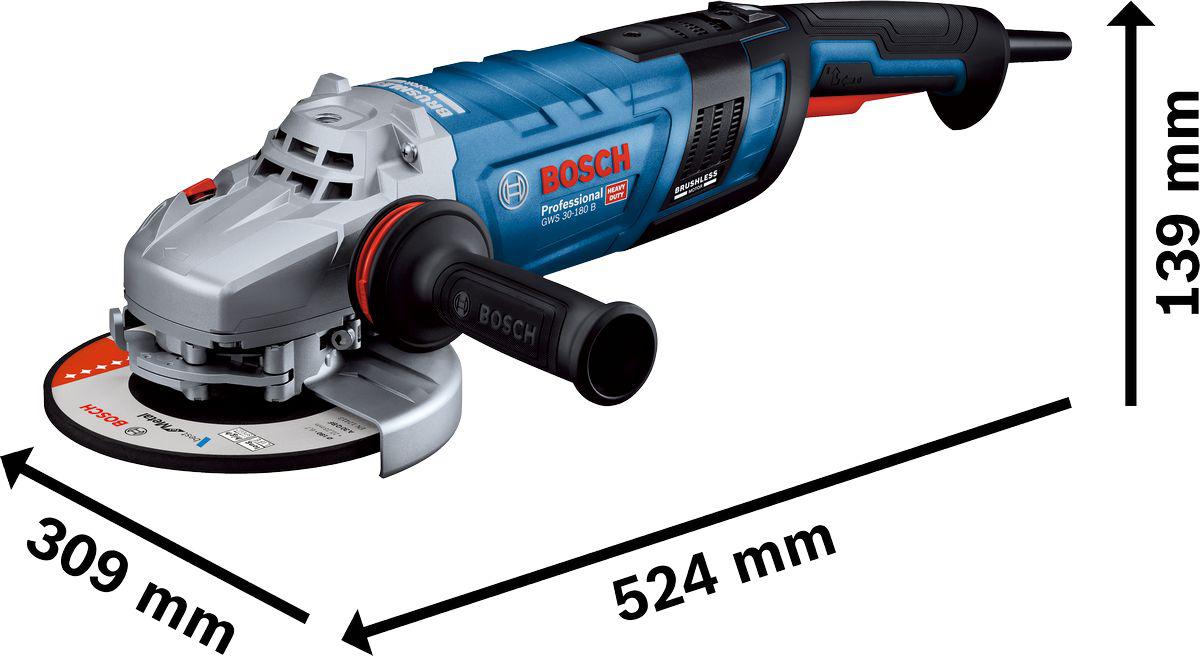 06018g0000 Bosch GWS 30-180 B 180mm Corded Angle Grinder
