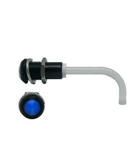 RHD-0900-3500-F9PZB67PR Bivar, Panel Mount Right Angle LED Light Pipe, Blue Round Lens
