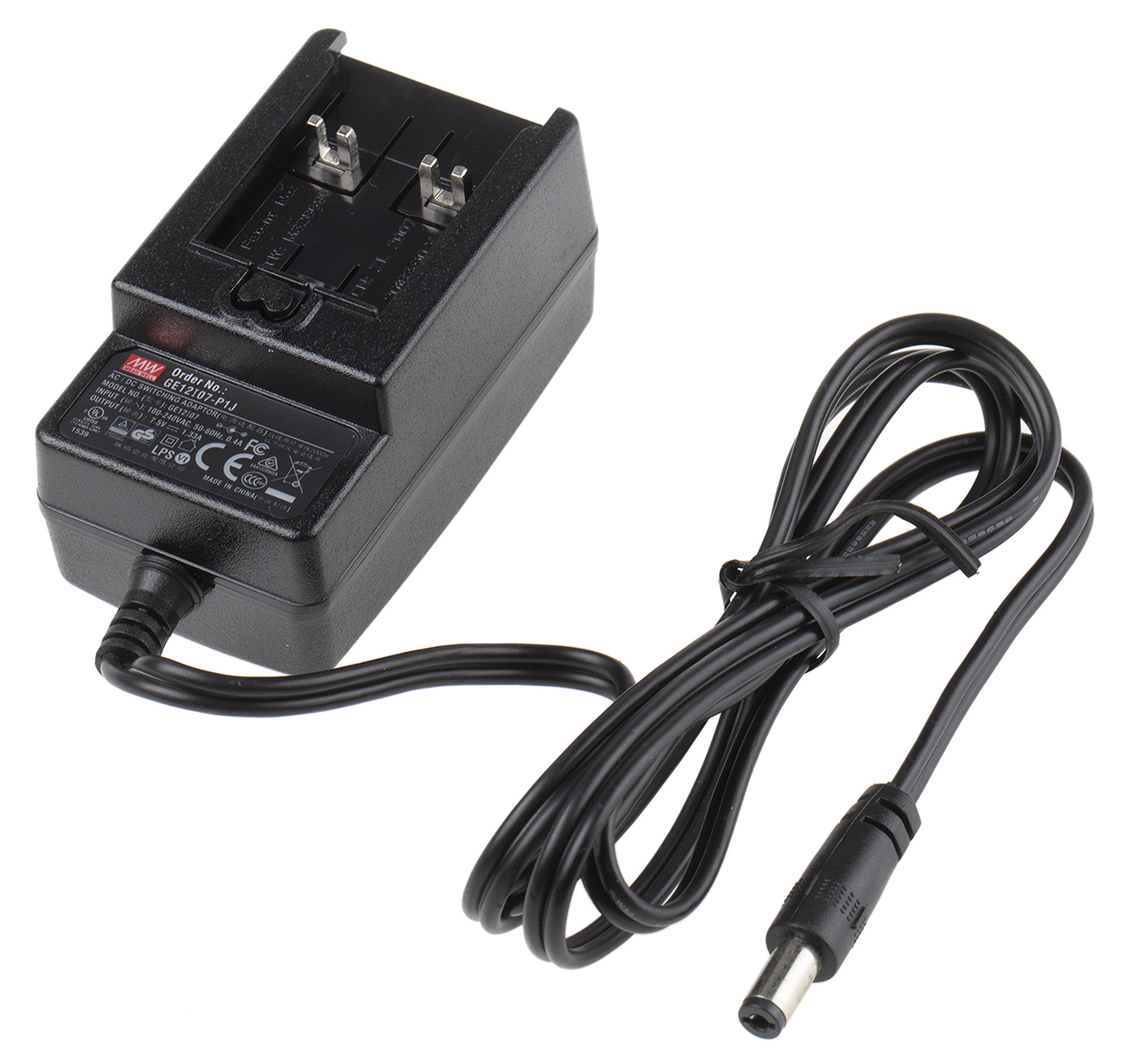 MEAN WELL 10W Plug-In AC/DC Adapter 7.5V dc Output, 1.33A Output