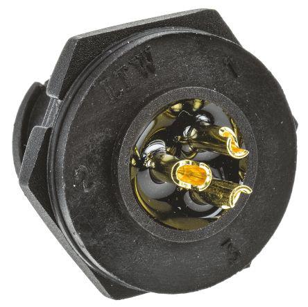Amphenol BD-03PMFS-LC7001, BD Series, 3 Pole Panel Mount Connector Plug, IP67, Female Contacts, Bayonet Mating