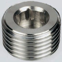Legris Stainless Steel Pipe Fitting Hexagon Plug, Male R 1/8in