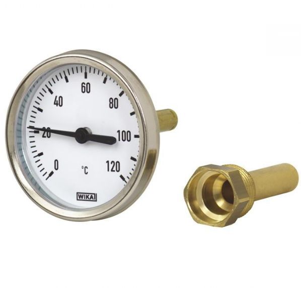 WIKA Dial Thermometer 0 → +120 °C, 14662792