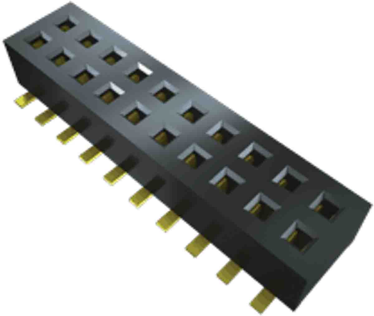 Samtec CLP Series Vertical Surface Mount PCB Socket, 20-Contact, 2-Row, 1.27mm Pitch, Solder Termination