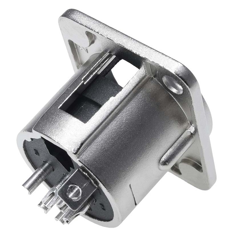 208-5187 RS PRO Panel Mount XLR Connector, Male, 50 V, 6 Way, Silver Plating