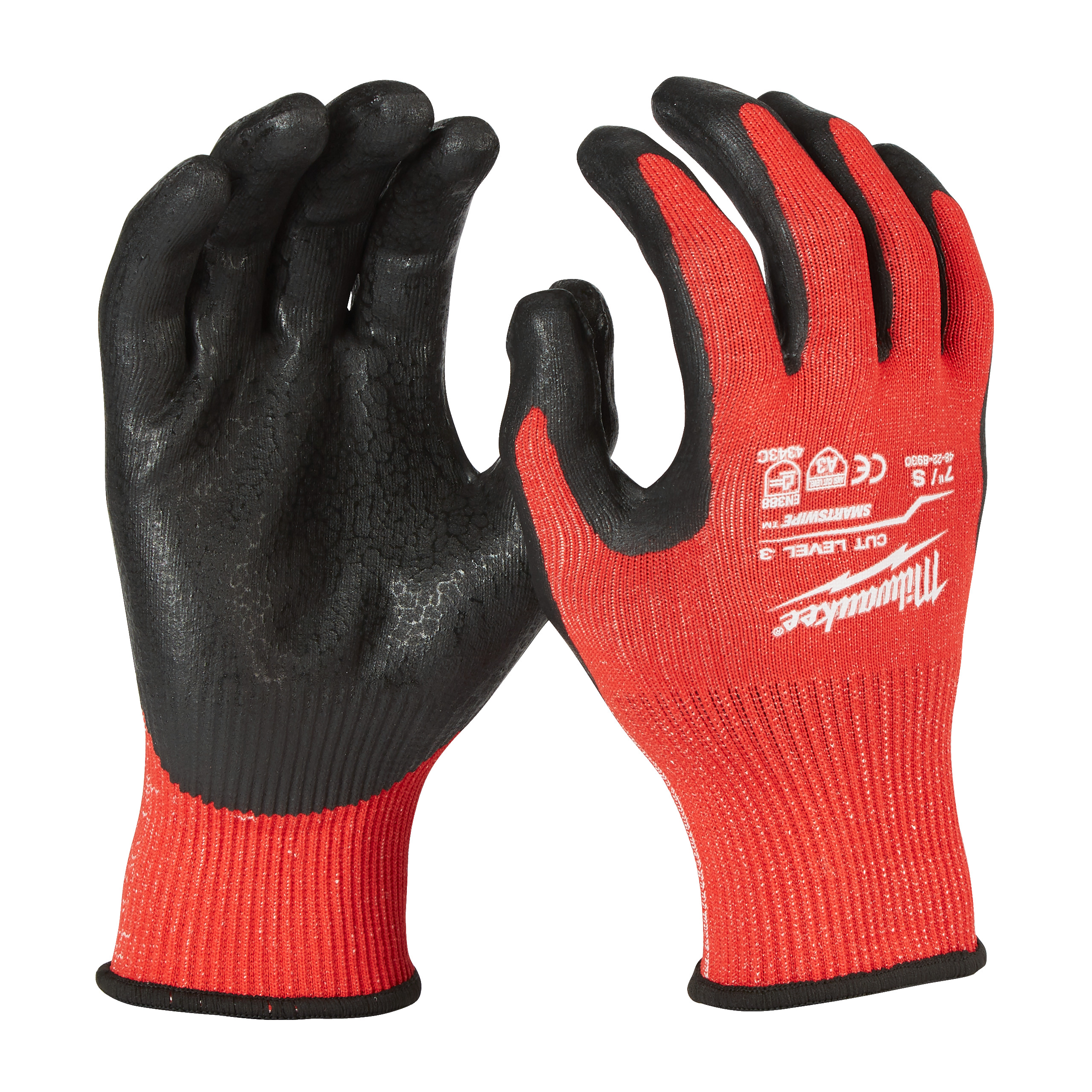 Milwaukee Dipped Gloves Red Nitrile Nitrile Cut Resistant Gloves, Size 8, Nitrile Coating