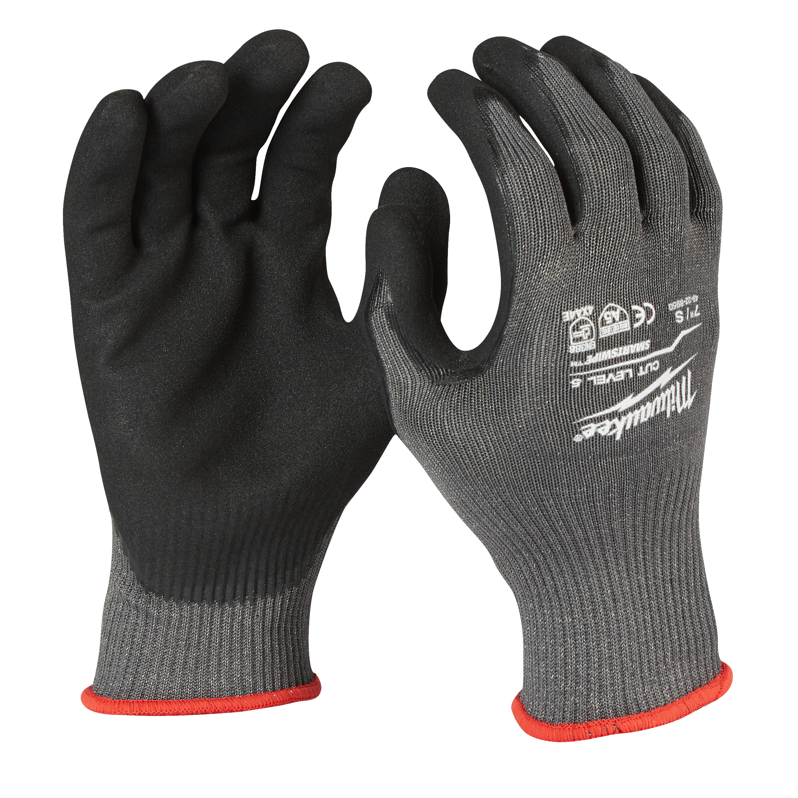 Milwaukee Dipped Gloves Grey Nitrile Nitrile Cut Resistant Gloves, Size 8, Nitrile Coating