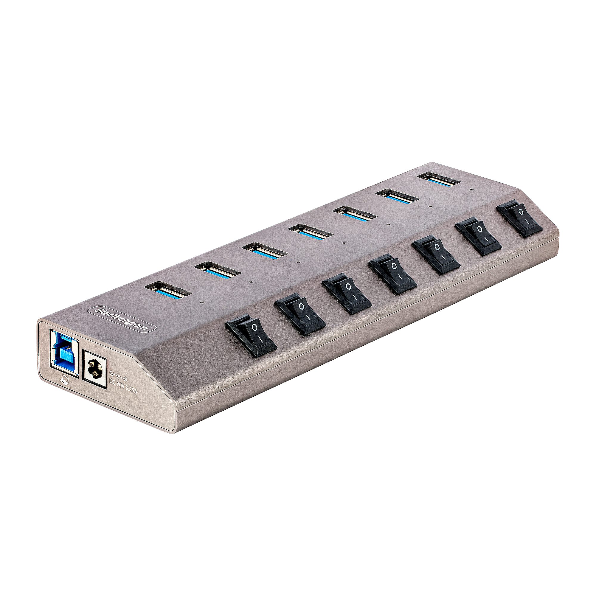 StarTech.com 7 Port USB 3.0 USB C Hub, AC Adapter Powered, 225 mm 70 mm 170mm