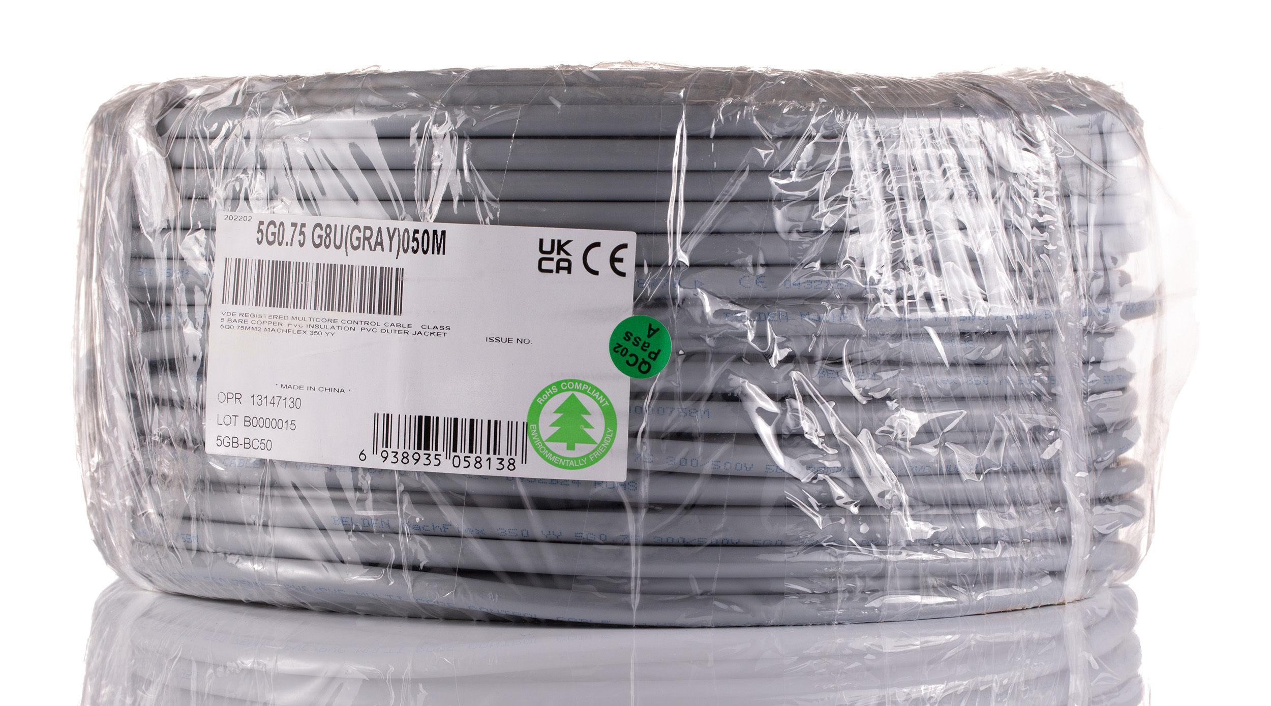 Belden YY Control Cable, 5 Cores 0.75mm², Unscreened, 50 m, Grey Polyvinyl Chloride Sheath