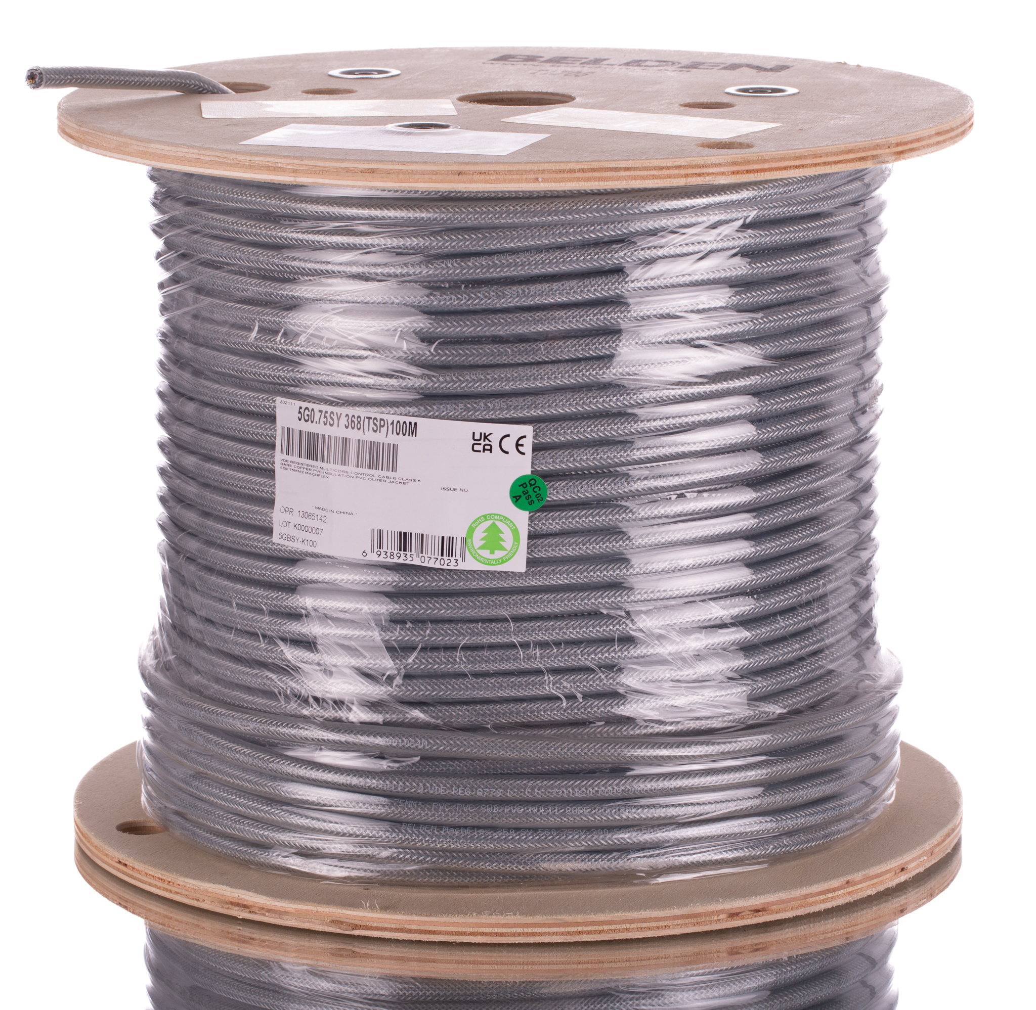 Belden SY Control Cable, 5 Cores 0.75mm², Screened, 100 m, Grey Polyvinyl Chloride Sheath