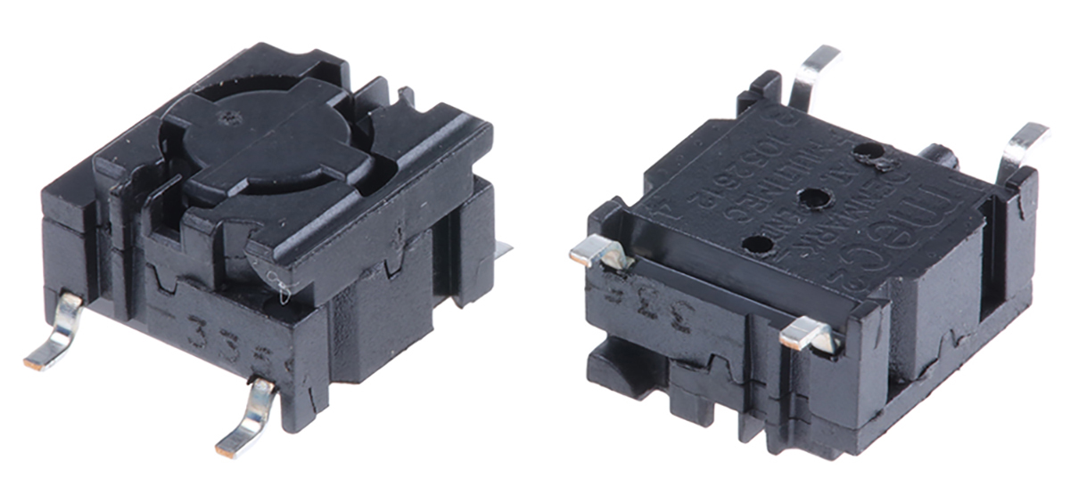 MEC IP67 Black Tactile Switch Cap, SPST 50mA 24 V dc, Surface