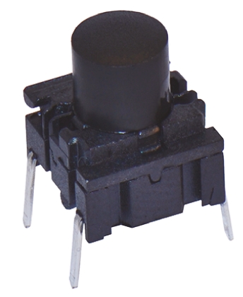 MEC IP67 Black Tactile Switch Cap, SPST 50 mA 24 V dc, Through Hole