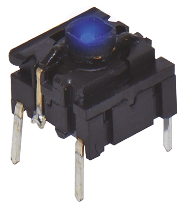 MEC IP67 Blue Tactile Switch Cap, 12.5 mm, SPST 50 mA 24 V dc, Through Hole