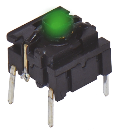 MEC IP67 Green Tactile Switch Cap, 12.5 mm, SPST 50 mA 24 V dc, Through Hole