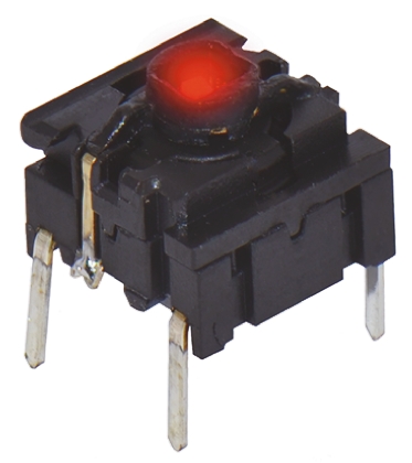 MEC IP67 Red Tactile Switch Cap, 12.5 mm, SPST 50 mA 24 V dc, Through Hole
