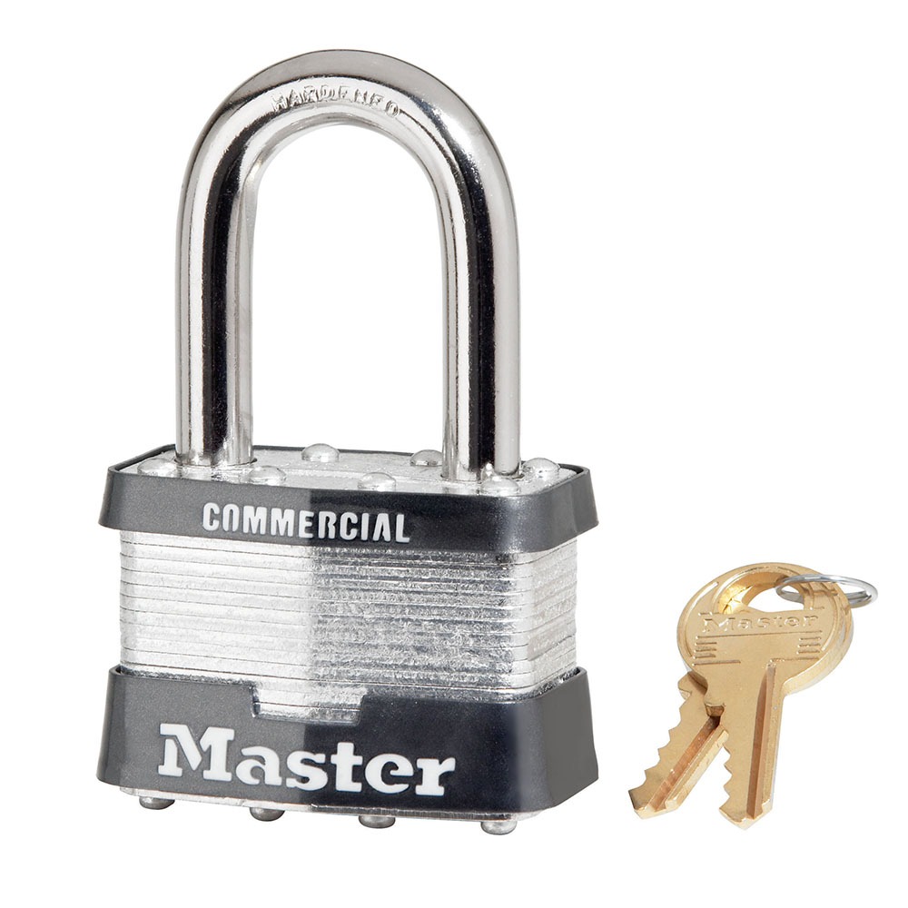 Master Lock Padlock Laminated Steel Padlock, 10 mm Shackle, 51 mm Body