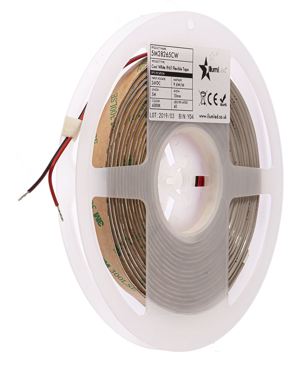 PowerLED 24V dc White LED Strip, 4000k Colour Temp, 5 m Length
