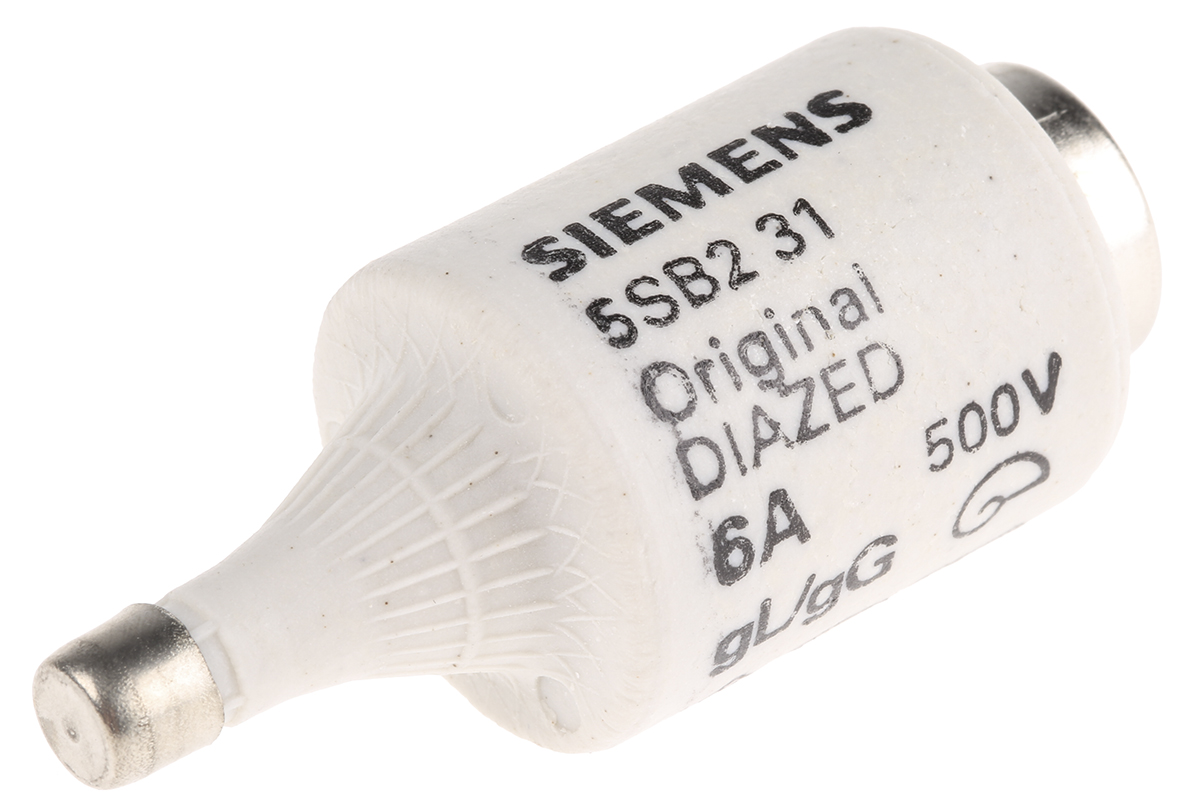Siemens 6A D02 Diazed Fuse, E27 Thread Size, 500V ac