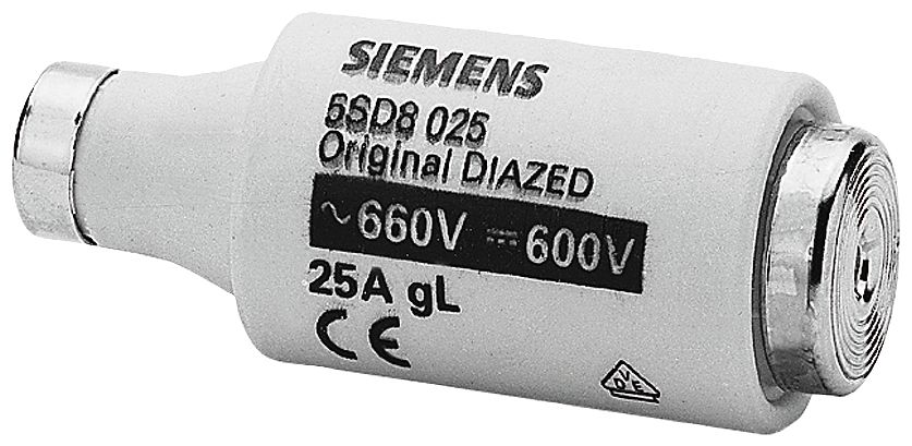 Siemens 25A D3 Diazed Fuse, 690V ac/dc
