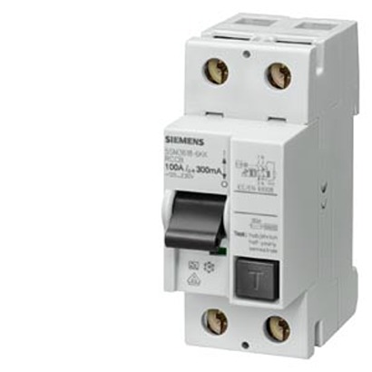 Siemens 5SM34 Series Residual Current Circuit Breaker, 124A, 2-Pole, 100 mA, Type A, 1 kA 230V ac