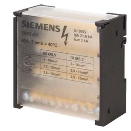 Siemens SENTRON 5ST25 Distribution Block 80A 9 Way