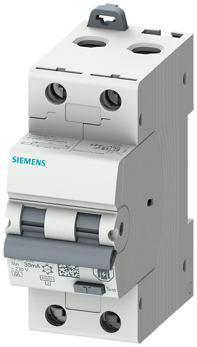 Siemens Residual Current Circuit Breaker with Overload Protection, 25A Current Rating, 2-Pole, 30 mA Trip Sensitivity,