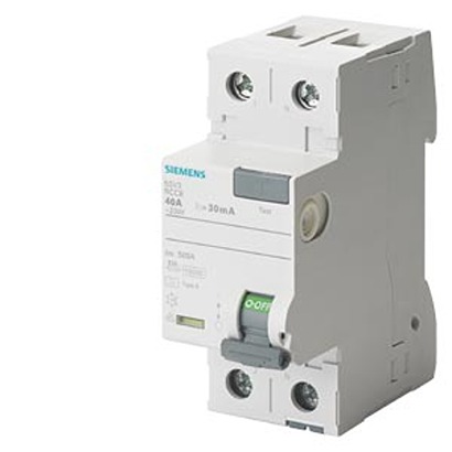 Siemens 5SV33 Series Residual Current Circuit Breaker, 63A, 2-Pole, 30 mA, Type A, 0.8 kA 125V ac