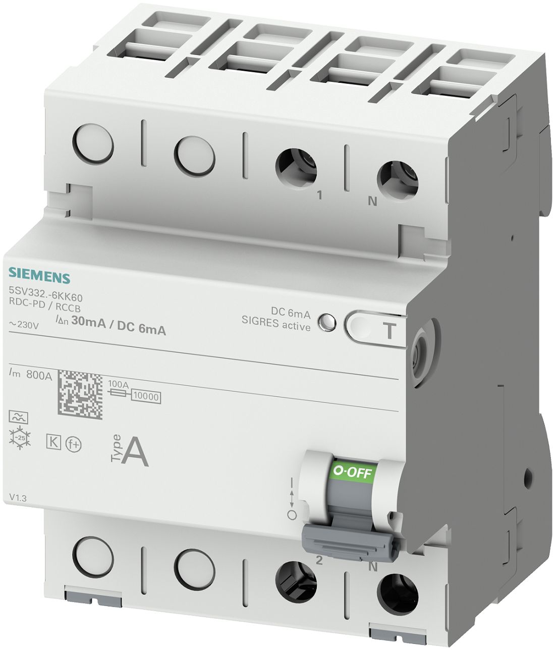 Siemens Residual Current Circuit Breaker, 25A, 2-Pole, 30 mA, Type A