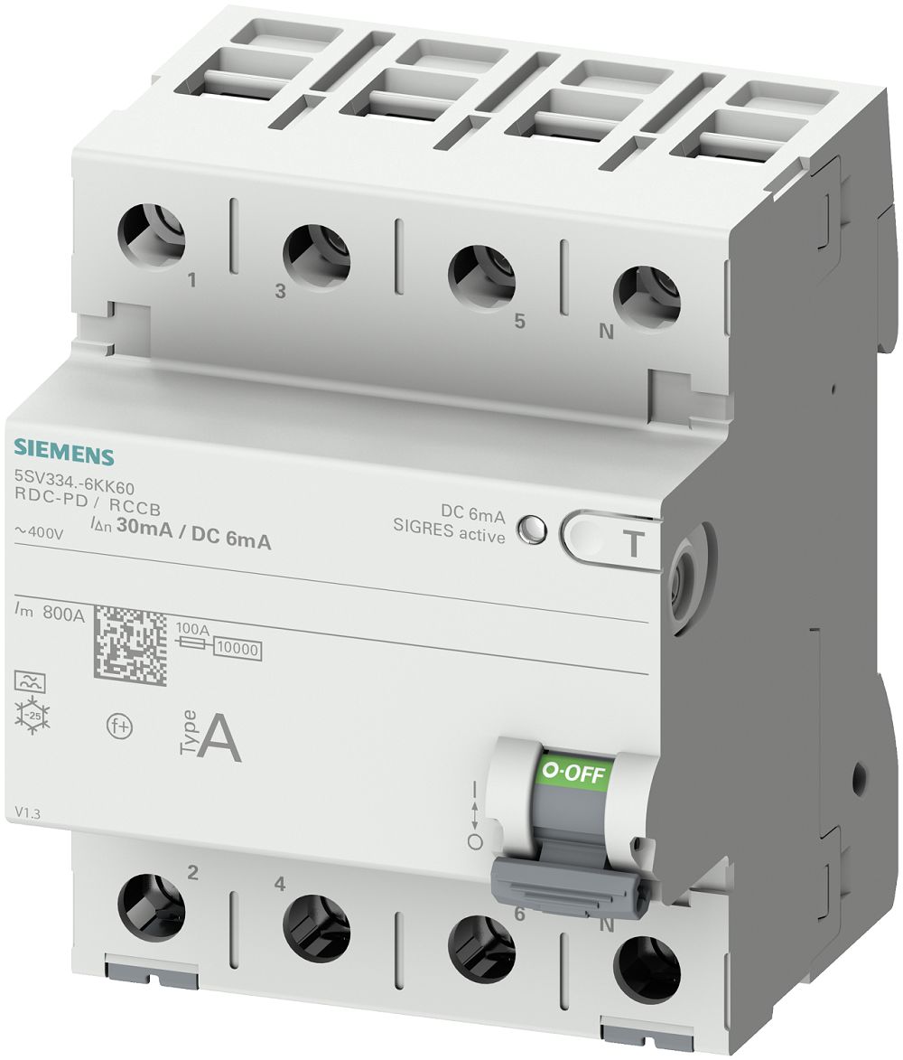 Siemens Residual Current Circuit Breaker, 40A, 2-Pole, 30 mA, Type F