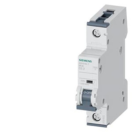 Siemens SENTRON 5SY5 Miniature Circuit Breaker, 1-Pole, 300mA, Type C, 400V ac AC, 220 V dc DC, 10 kA Breaking Capacity