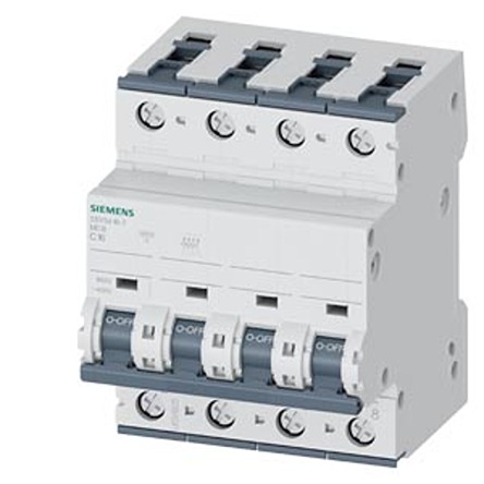 Siemens SENTRON 5SY5 Miniature Circuit Breaker, 4-Pole, 16A, Type C, 400V ac AC, 880 V dc DC, 10 kA Breaking Capacity